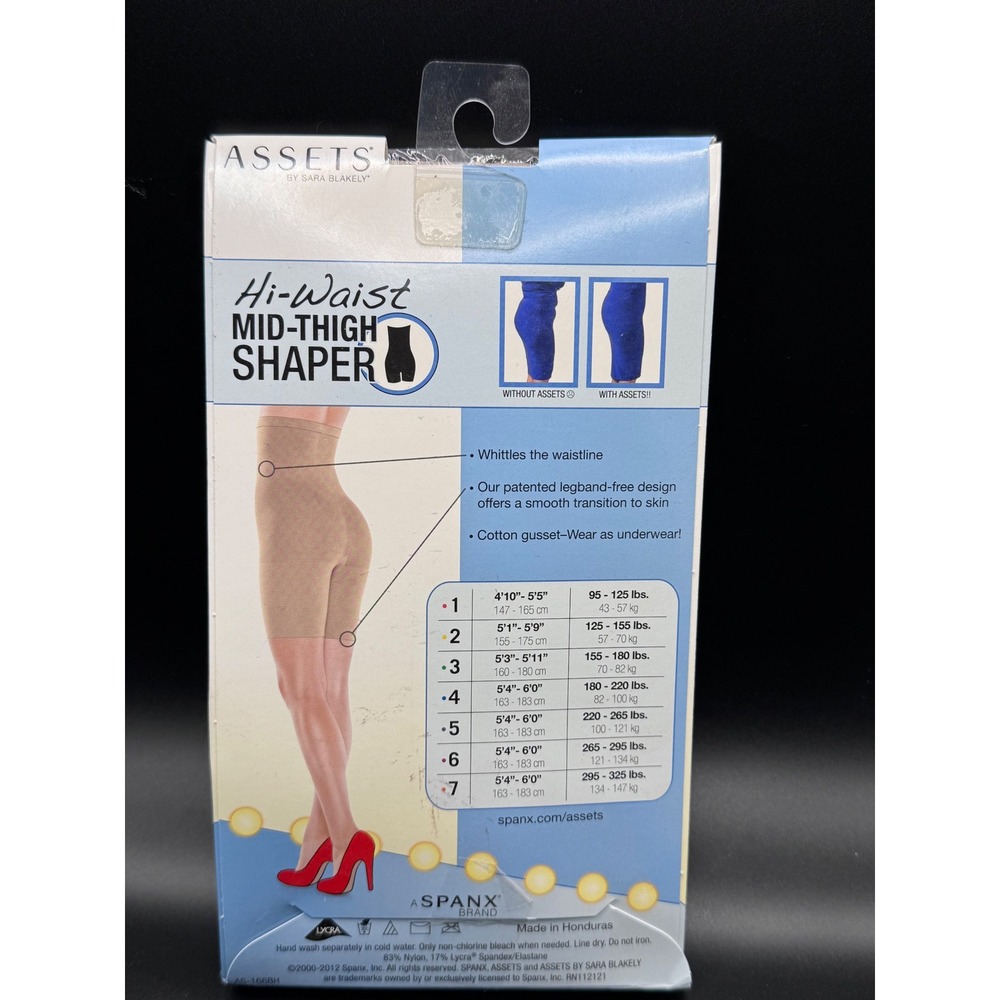 Assets by Sara Blakely Spanx Hi-Waist Mid-Thigh Shaper Nude Size 5 166B New - Picture 3 of 5